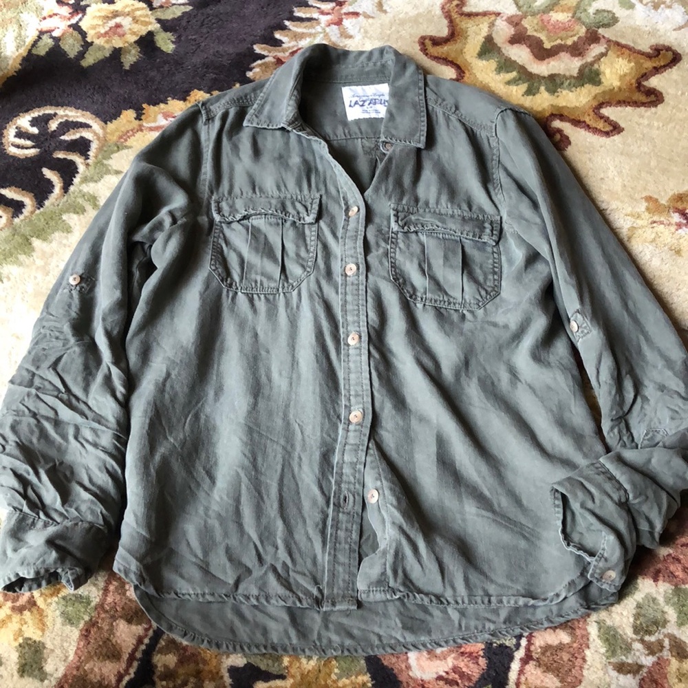 American Eagle Olive Green Button Down